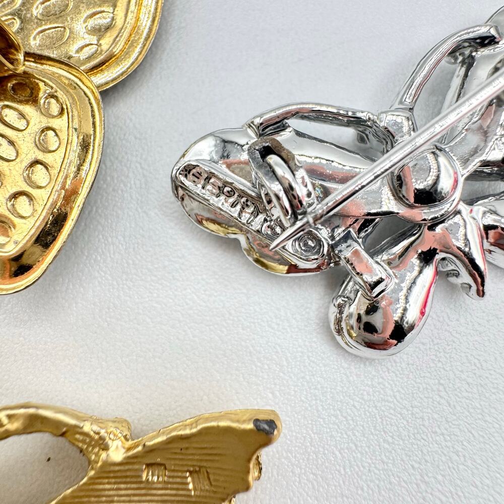 5 Piece Vintage Butterfly Brooch Lot Fairycore Insect Bug Spring Summer Garden - Picture 8 of 12